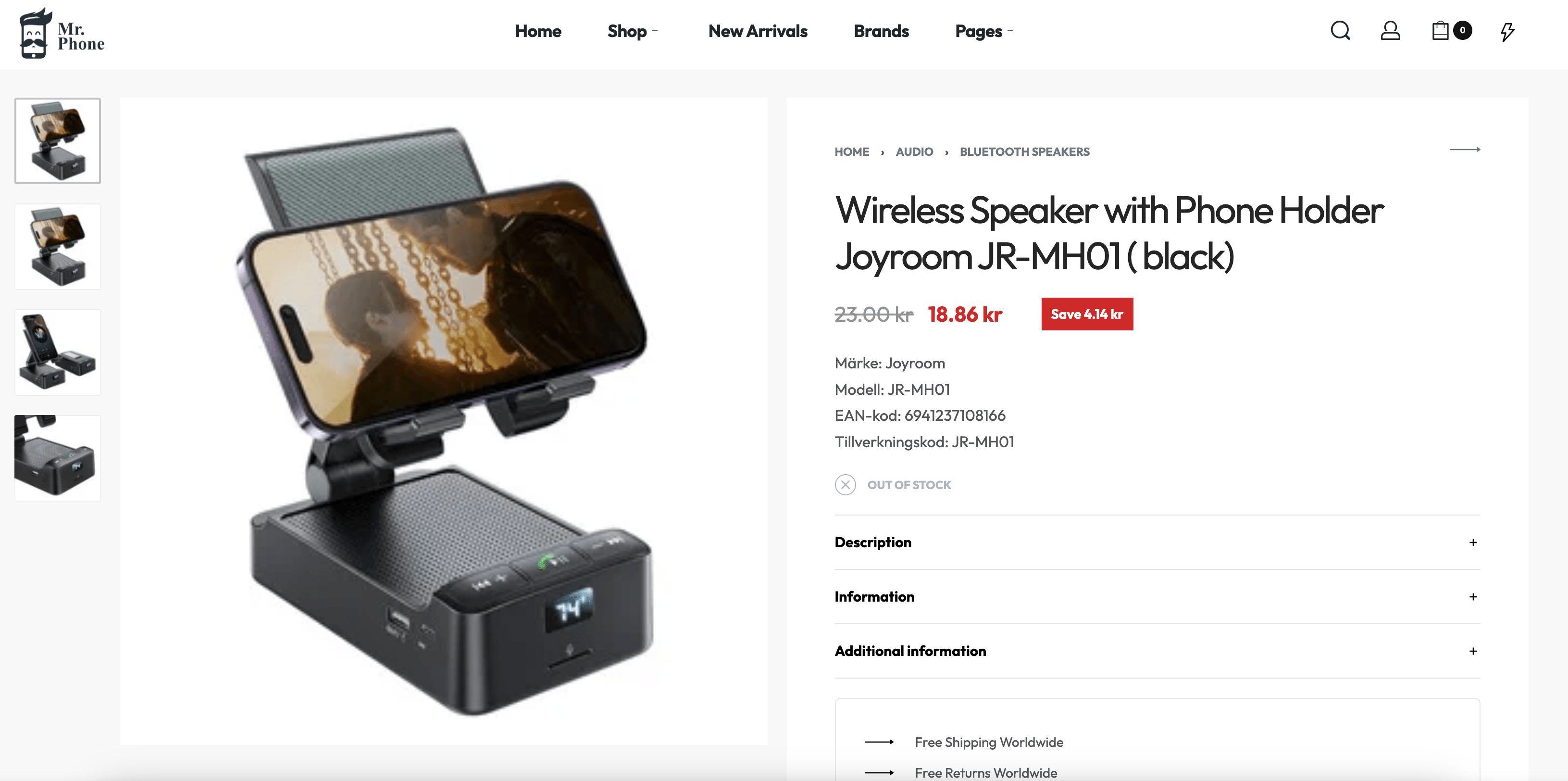 a screenshot of a product page for Mr.Phone