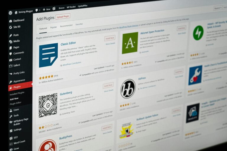 an image of wordpress dashboard